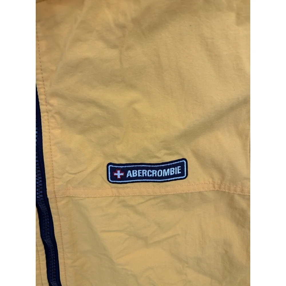 Abercrombie Fitch VTG Vest Men's Large Yellow Black Full Zip Reversible Fleece